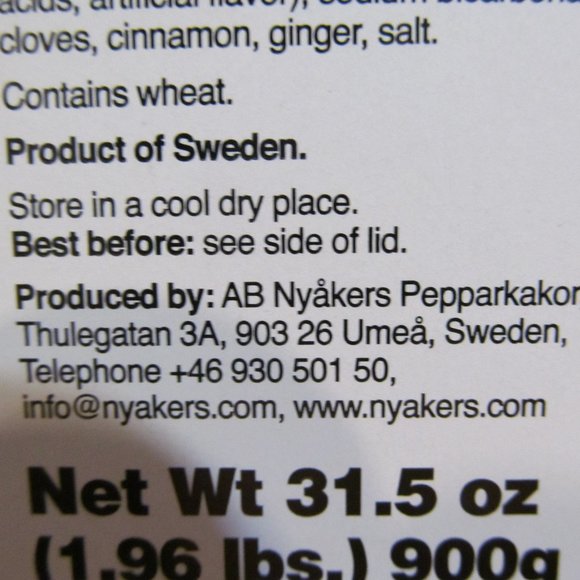 Nyåkers Pepparkakor Swedish Cookie Tin Tan Green Blue Floral - Picture 11 of 15